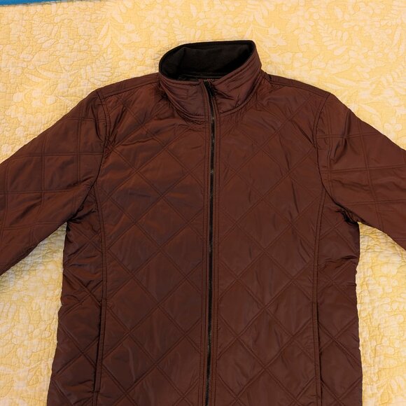 Zara Men's quilted light jacket burgundy size XL - Picture 3 of 9